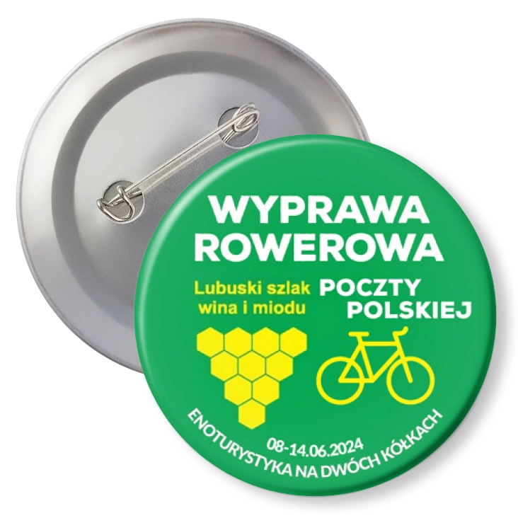 przypinka agrafka Wyprawa rowerowa Poczty Polskiej 2024