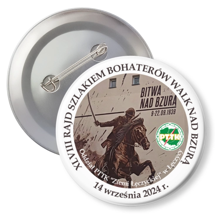 przypinka z agrafką XLVIII Rajd Szlakiem Bohaterów Walk nad Bzurą
