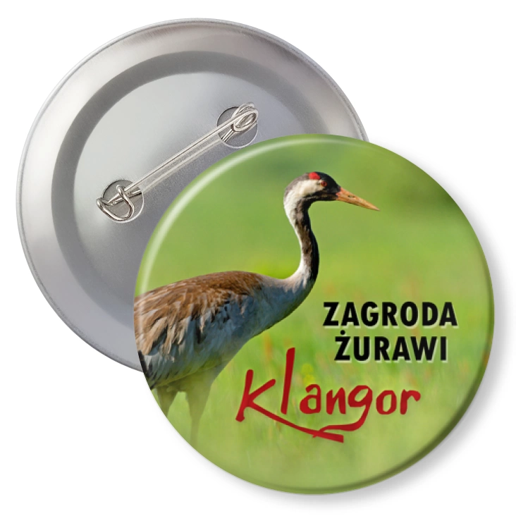 przypinka z agrafką Zagroda Żurawi Klangor