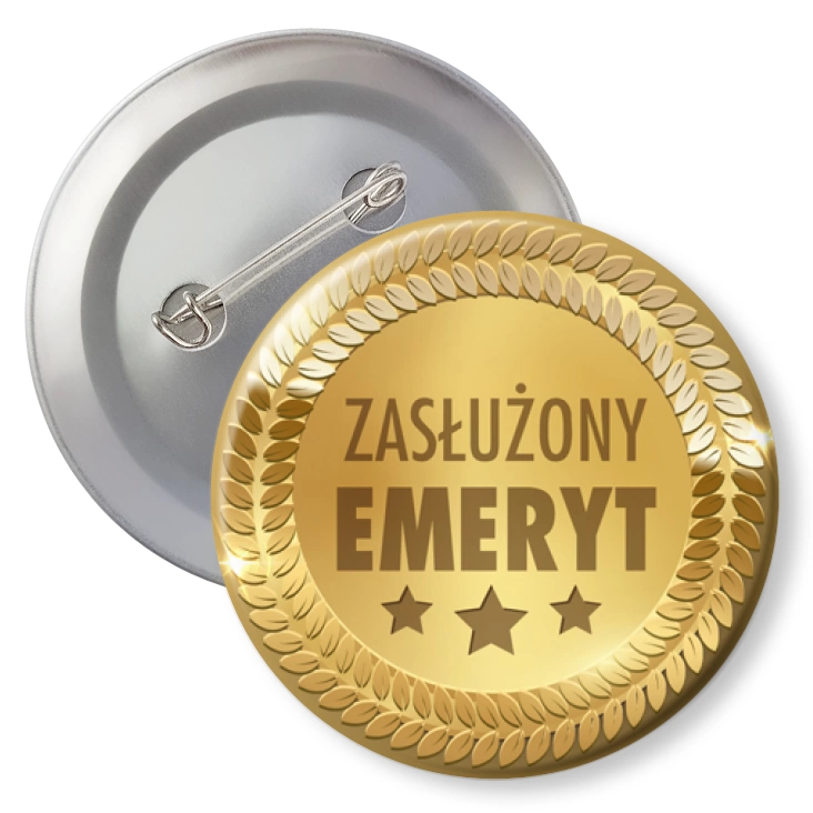 przypinkaZasłużony emeryt złoty kolor