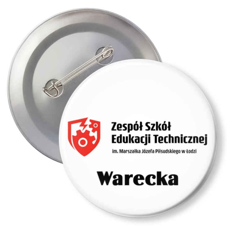 przypinka agrafka Zespół Szkół Edukacji Technicznej Warecka w Łodzi
