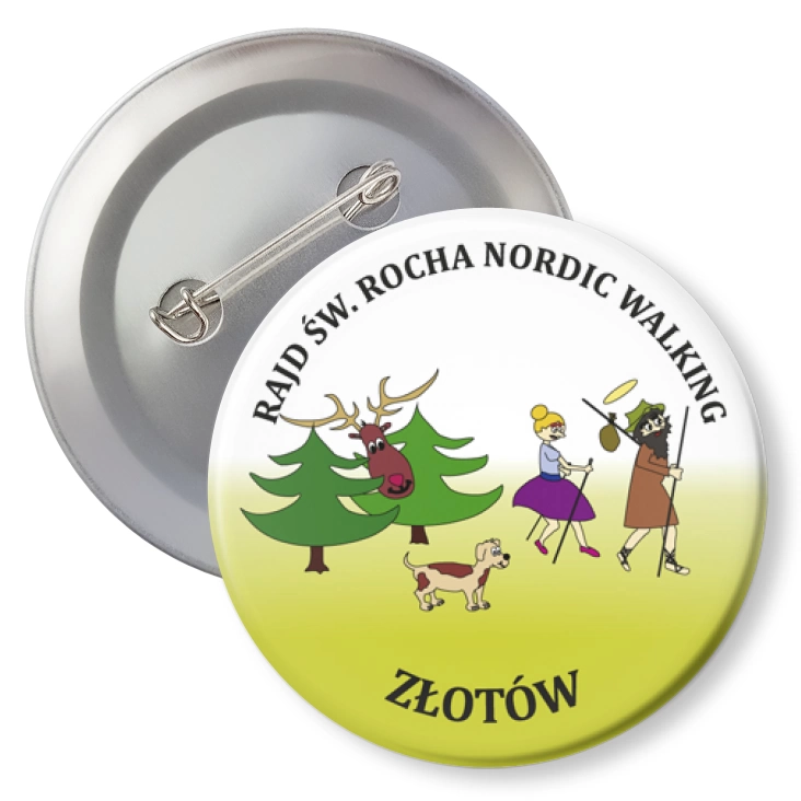 przypinka z agrafką Rajd św. Rocha Nordic Walking