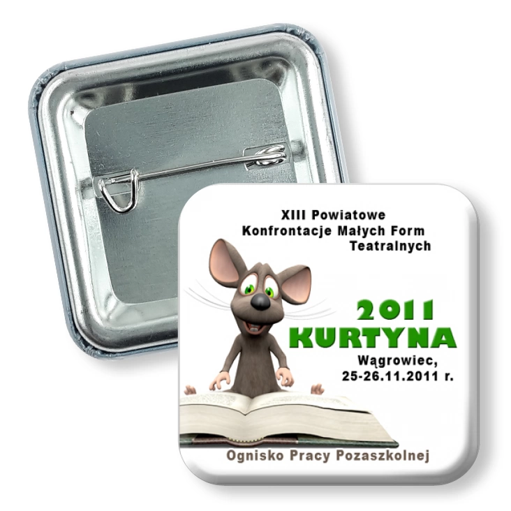 przypinka kwadrat Kurtyna 2011