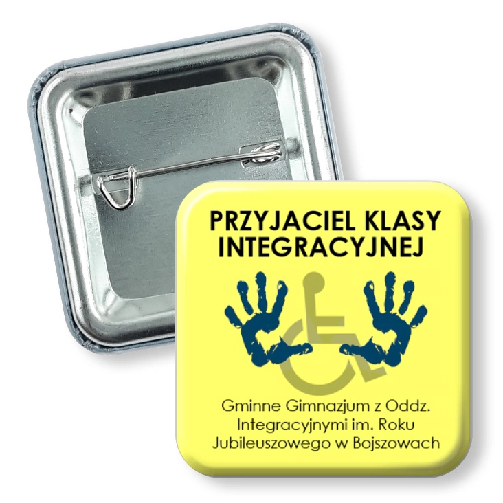 przypinka kwadrat agrafka Przyjaciel Klasy Integracyjnej