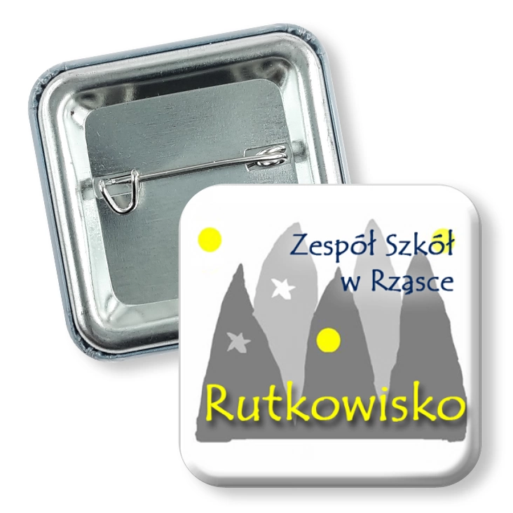 przypinka kwadrat agrafka Rutkowisko