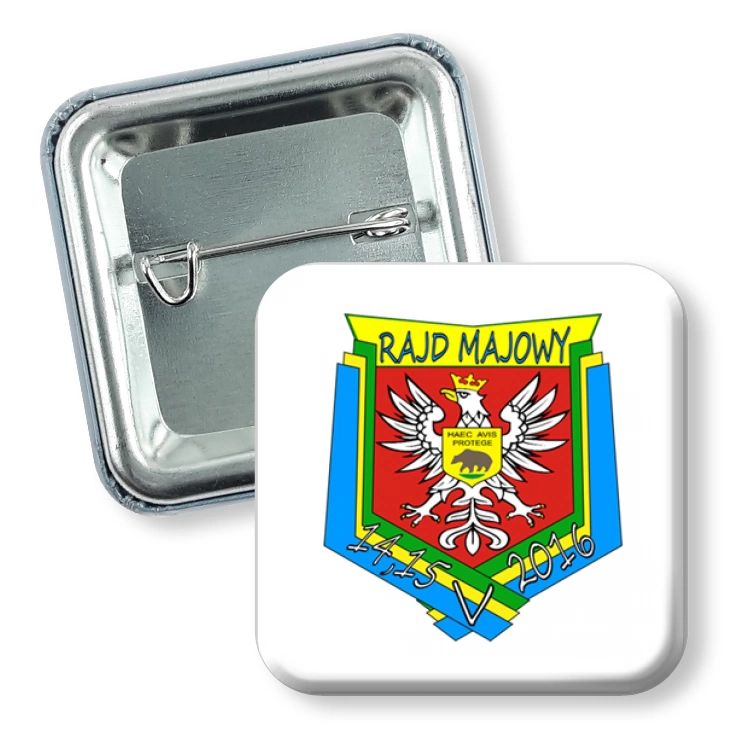 przypinka kwadrat agrafka Rajd Majowy