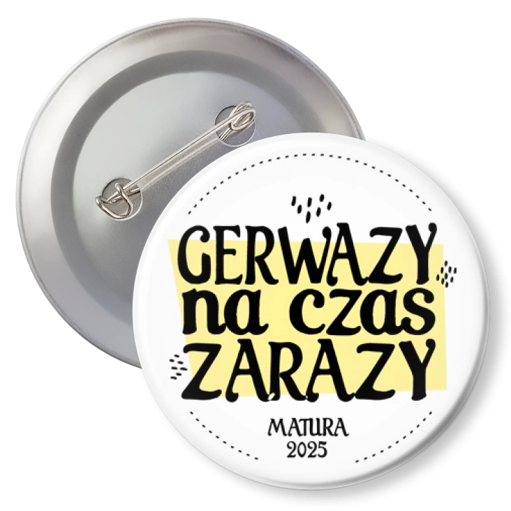 przypinka z agrafką Gerwazy na czas zarazy