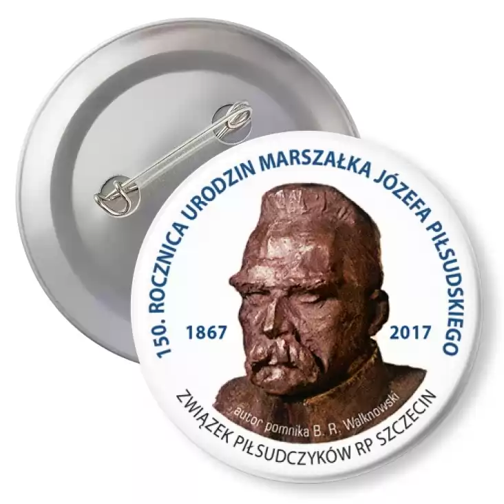 przypinka z agrafką 150. rocznica urodzin Marszałka Józefa Piłsudskiego