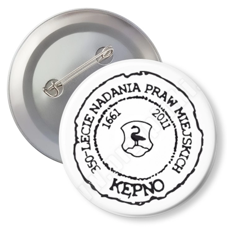 przypinka z agrafką 350-lecie Nadania Praw Miejskich - Kępno 2011
