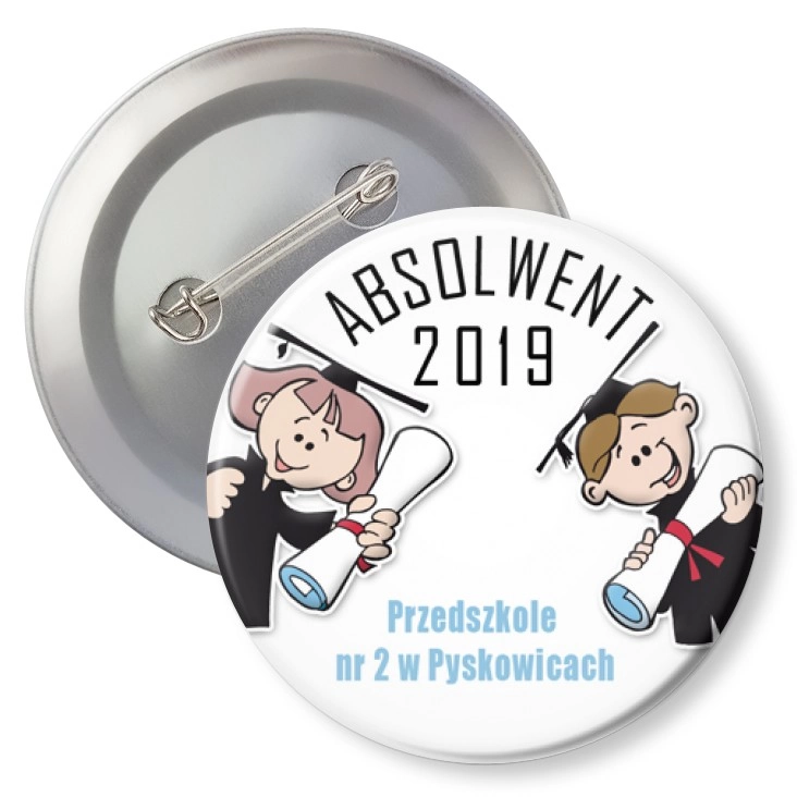 przypinka z agrafką Absolwent 2019