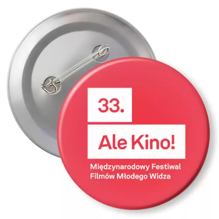 przypinka z agrafką Ale Kino! - logo