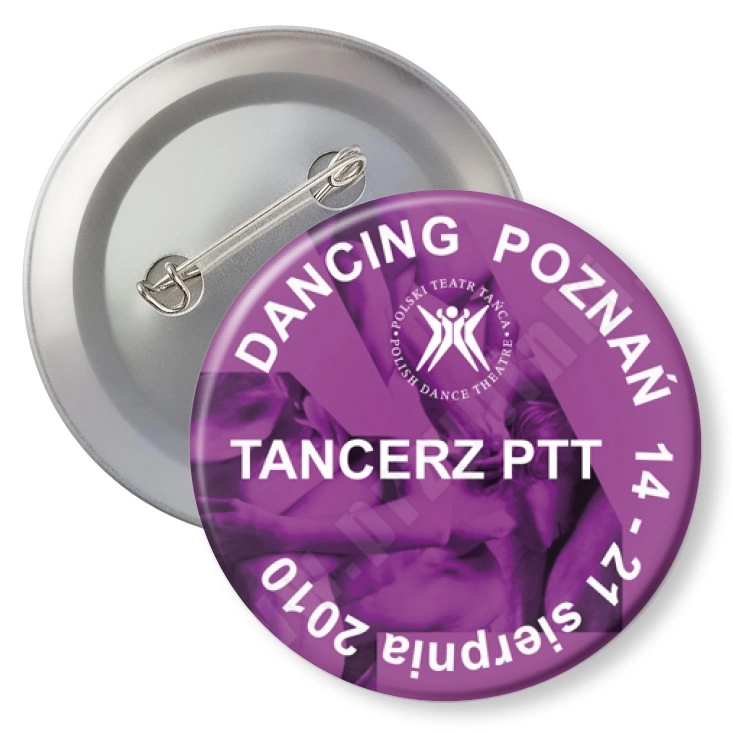 przypinka z agrafką Dancing Poznań 2010 - tancerz PTT