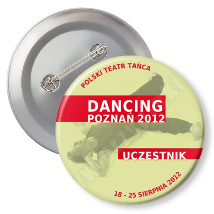 przypinka z agrafką Dancing Poznań 2012 - uczestnik