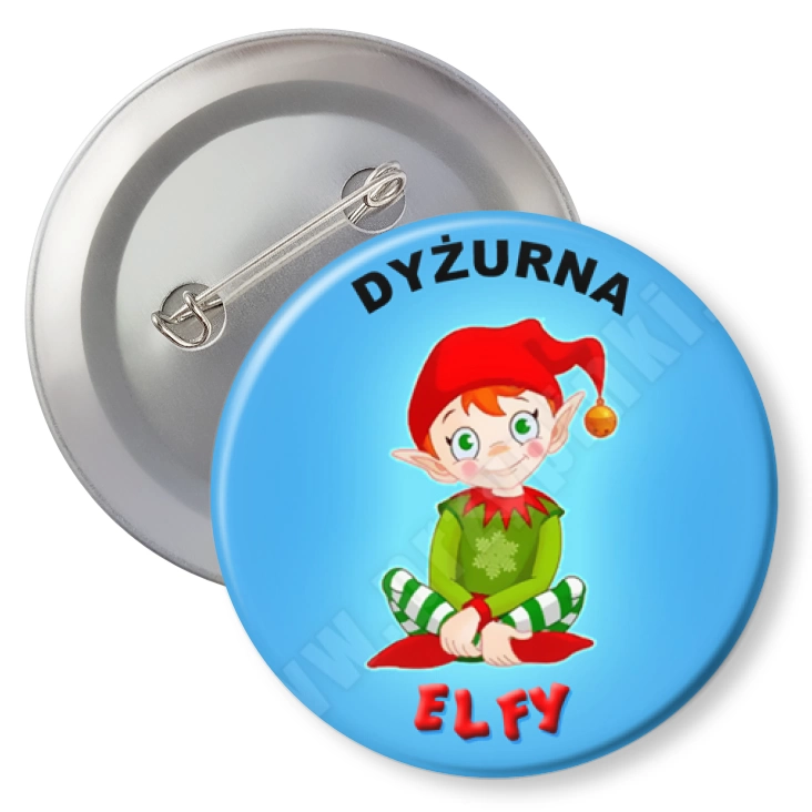 przypinka z agrafką Elfy - dyżurny przedszkola