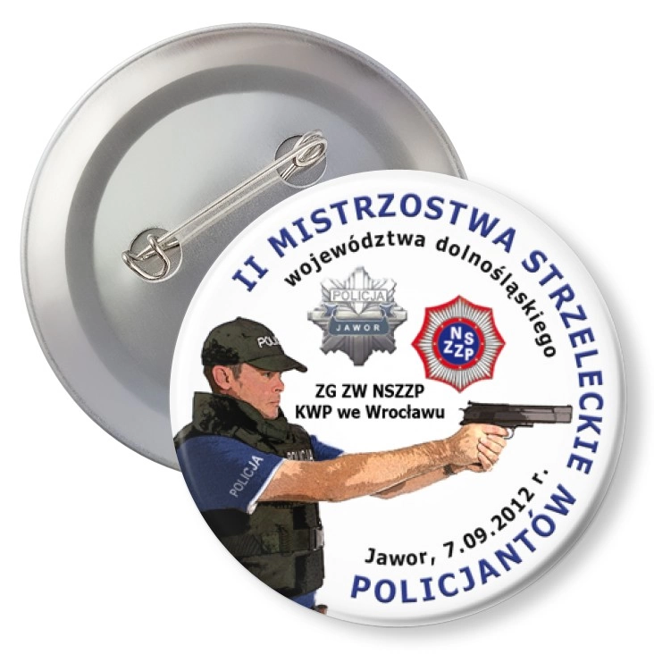 przypinka z agrafką II Mistrzostwa Strzeleckie Policjantów