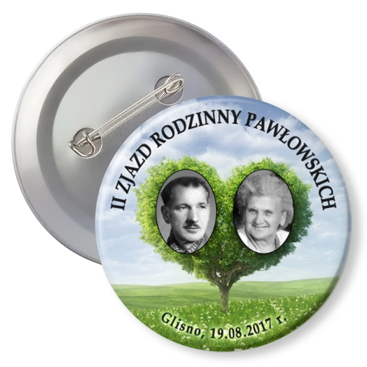 przypinka z agrafką II Zjazd Rodziny Pawłowskich