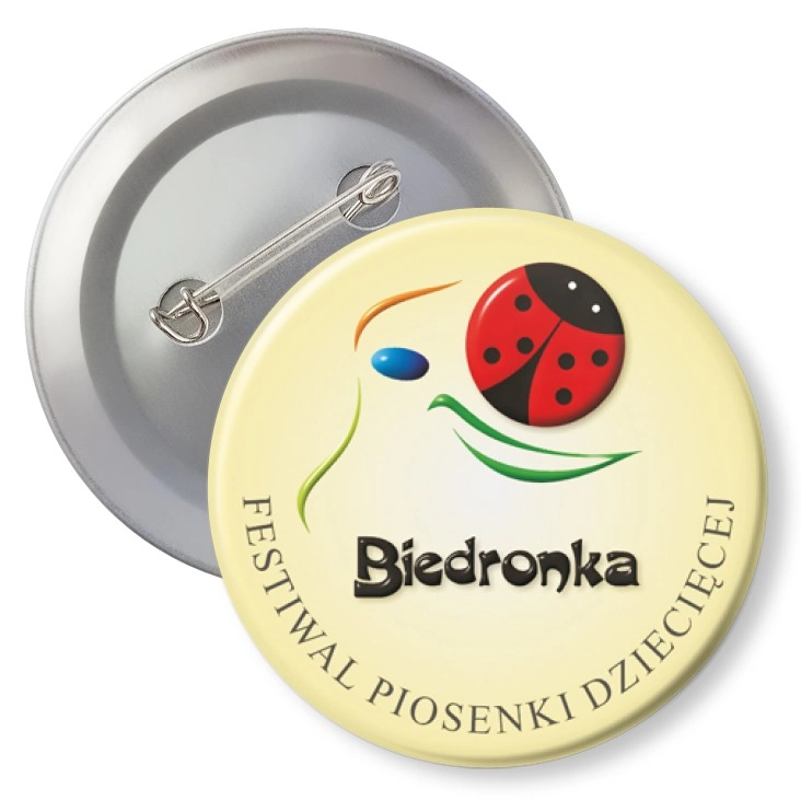 przypinka z agrafką III Festiwal Piosenki Dziecięcej Biedronka