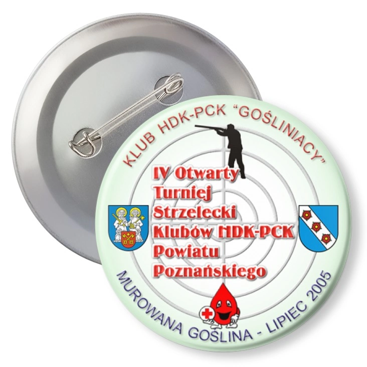 przypinka z agrafką IV Otwarty Turniej Strzelecki Klubów NDK-PCK Powiatu Poznańskiego