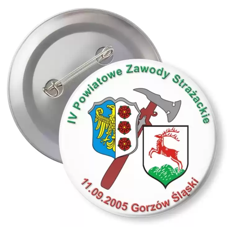 przypinka z agrafką IV Powiatowe Zawody Strażackie w Gorzowie Śląskim