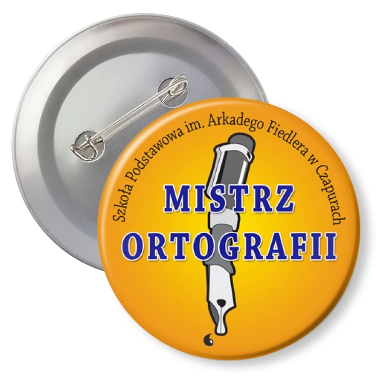 przypinka z agrafką Mistrz ortografii B