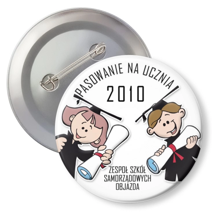 przypinka z agrafką Pasowanie na ucznia 2010