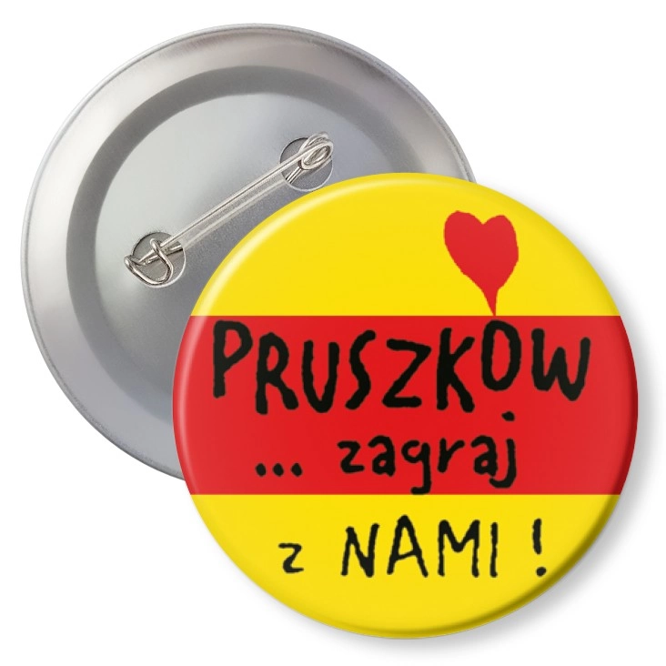 przypinka agrafka Pruszków... zagraj z nami!