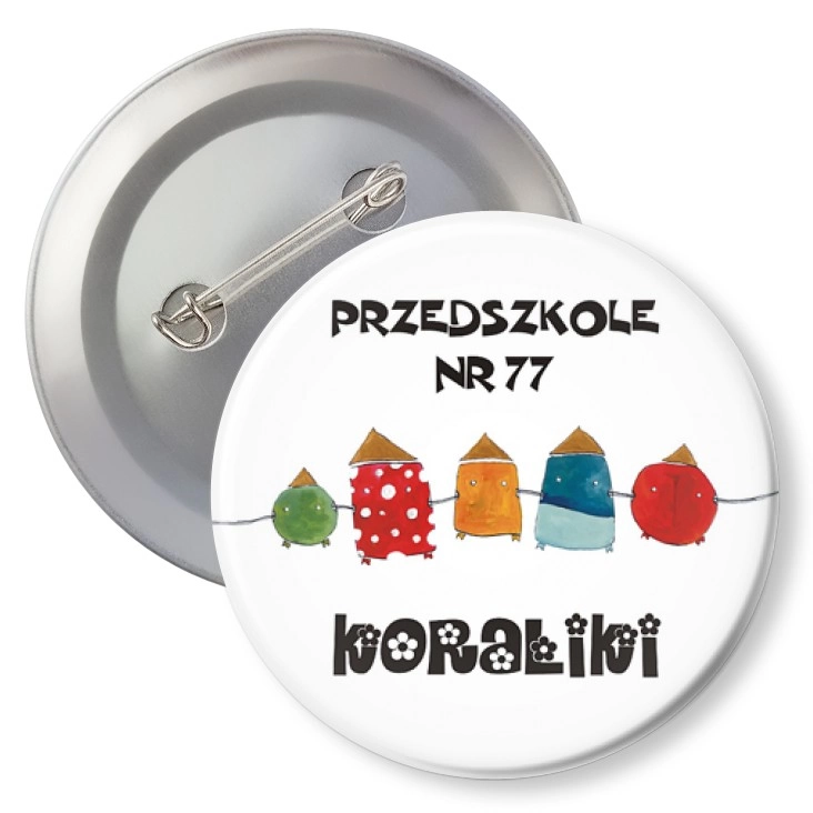 przypinka z agrafką Przedszkole nr 77