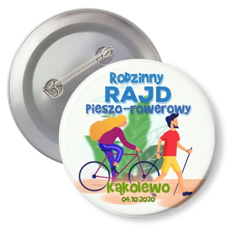 przypinka z agrafką Rodzinny rajd pieszo-rowerowy Kąkolewo 2020