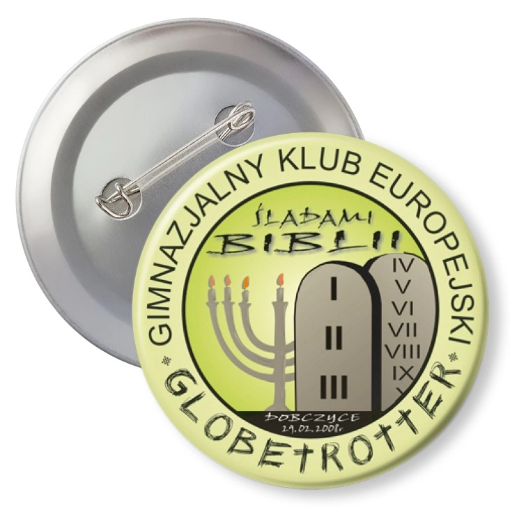 przypinka z agrafką Śladami Biblii - Globetroter Dobczyce 2008