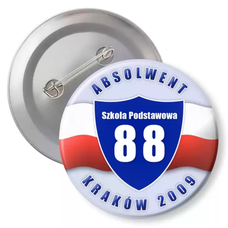przypinka z agrafką SP 88 Kraków Absolwent