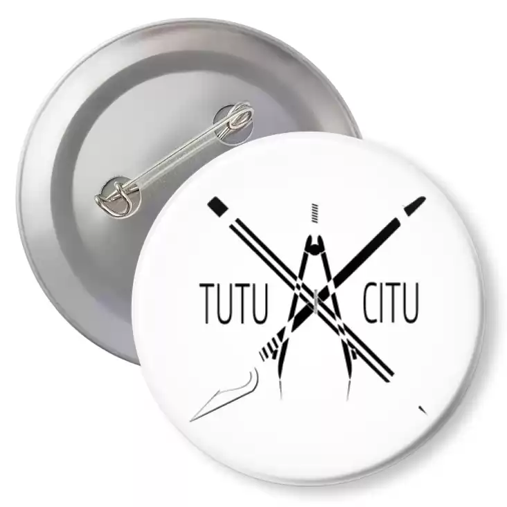 przypinka z agrafką Tutucitu logo
