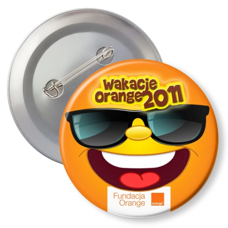 przypinka z agrafką Wakacje Orange 2011