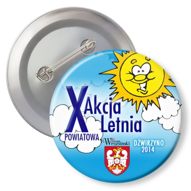 przypinka z agrafką X Powiatowa Akcja Letnia