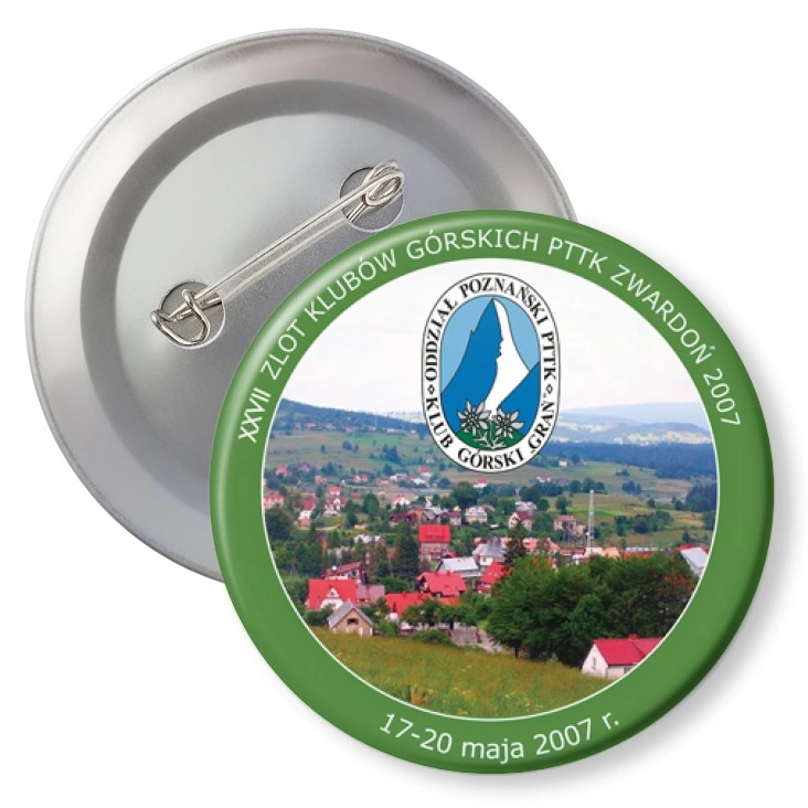 przypinka z agrafką XXVII Zlot Klubów Górskich PTTK Zwardoń 2007