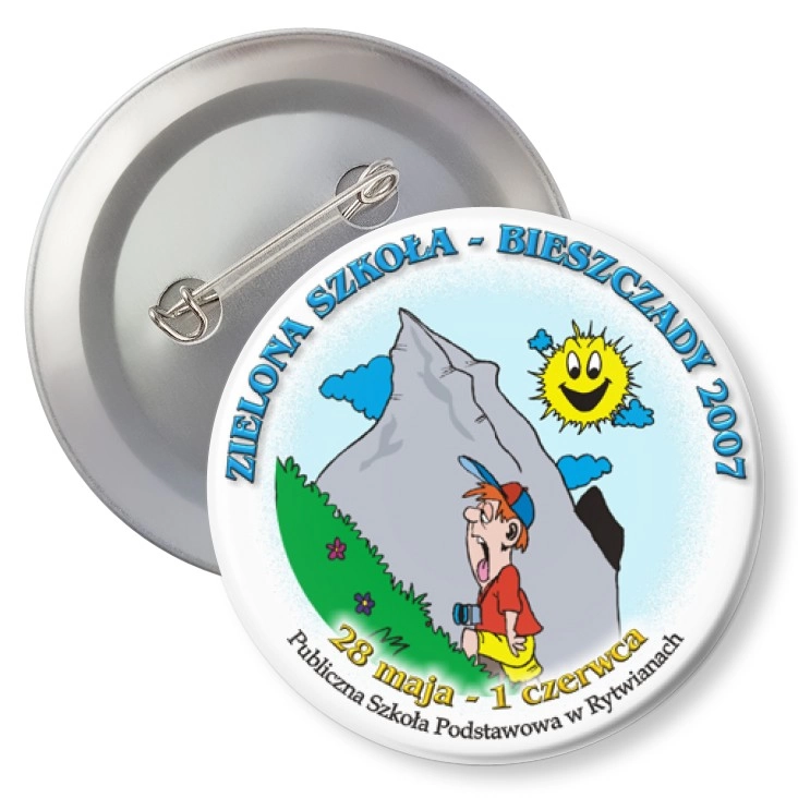 przypinka agrafka Zielona Szkoła - Bieszczady 2007
