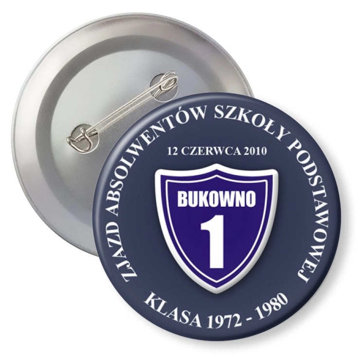 przypinka z agrafką Zjazd Absolwentów SP w Bukownie