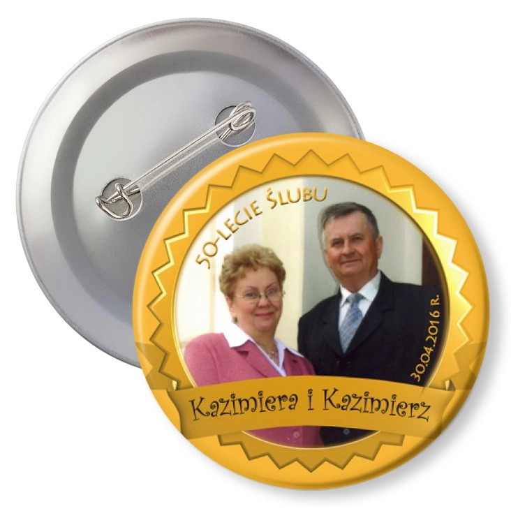 przypinka z agrafką Złote Gody