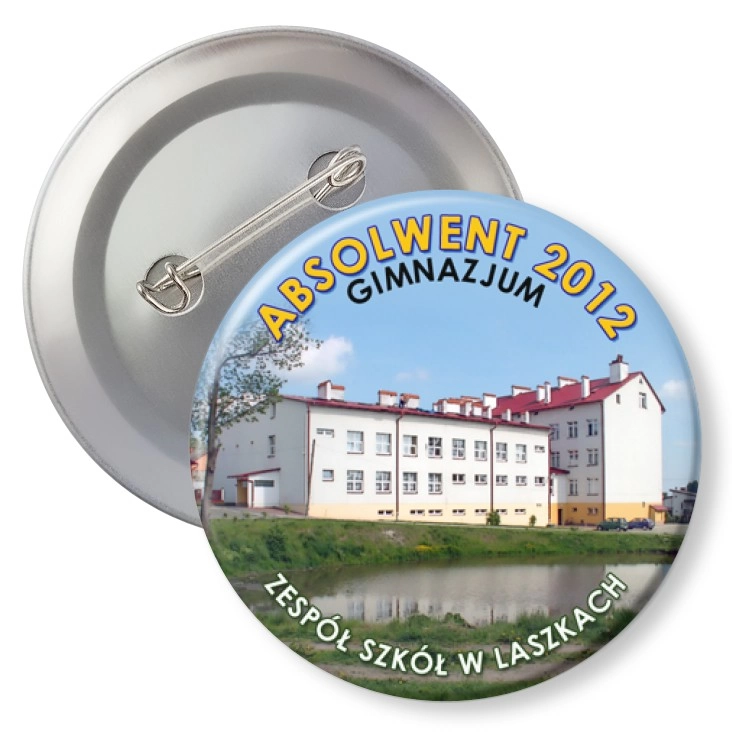 przypinka z agrafką ZS w Laszkach - Absolwent Gimnazjum 2012