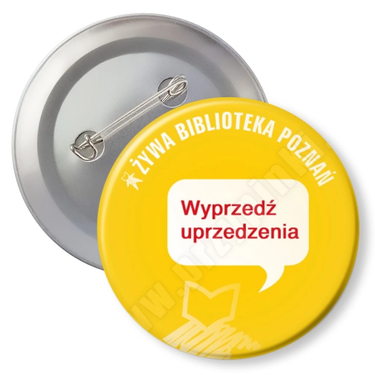 przypinka z agrafką Żywa Biblioteka