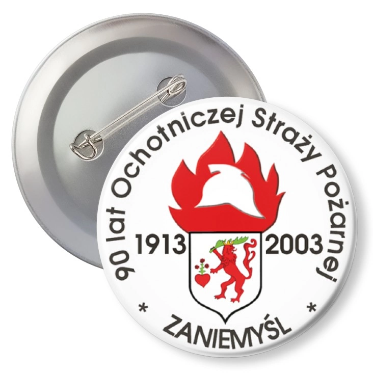 przypinka agrafka 90 lat OSP Zaniemyśl