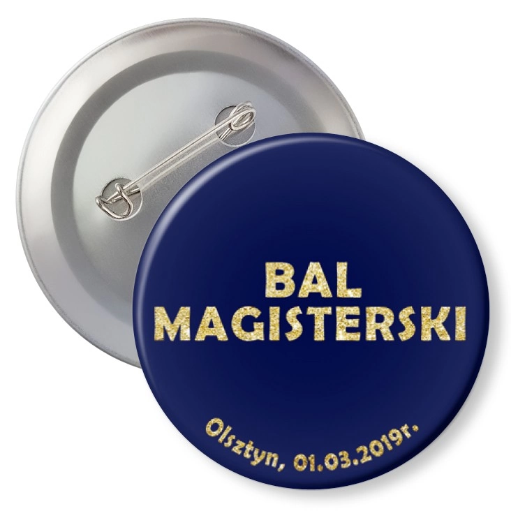 przypinka z agrafką Bal Magisterski 2019