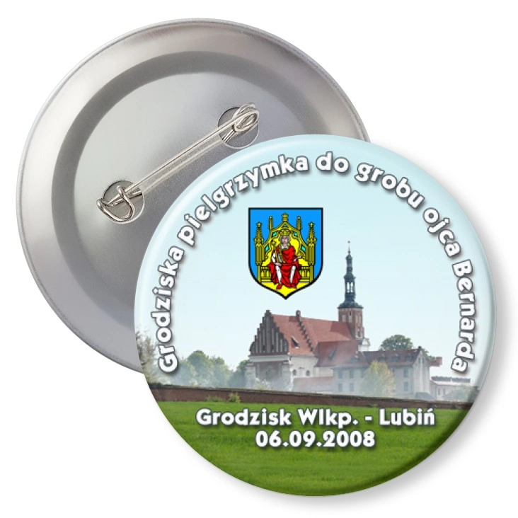 przypinka z agrafką Grodziska pielgrzymka do grobu ojca Bernarda