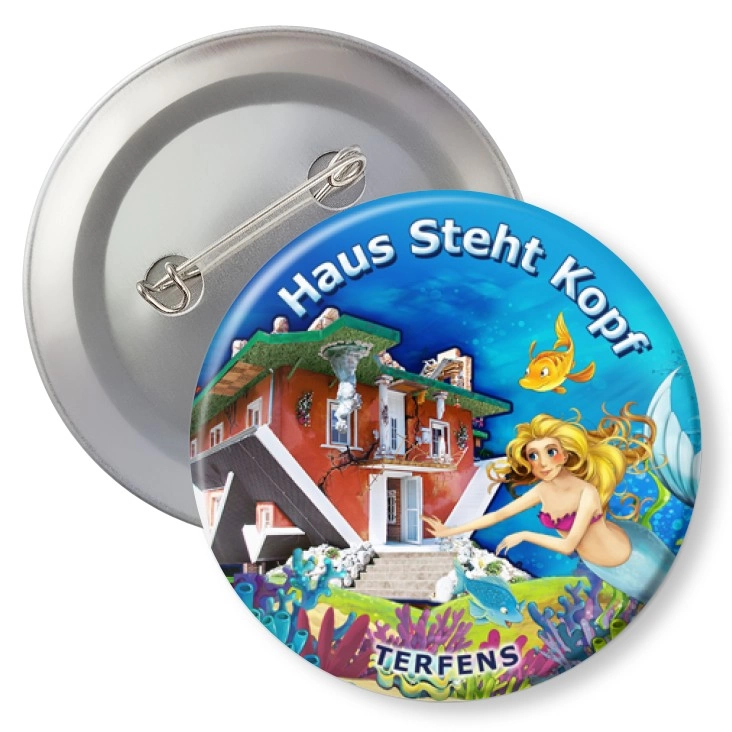 przypinka z agrafką Haus Steht Kopf
