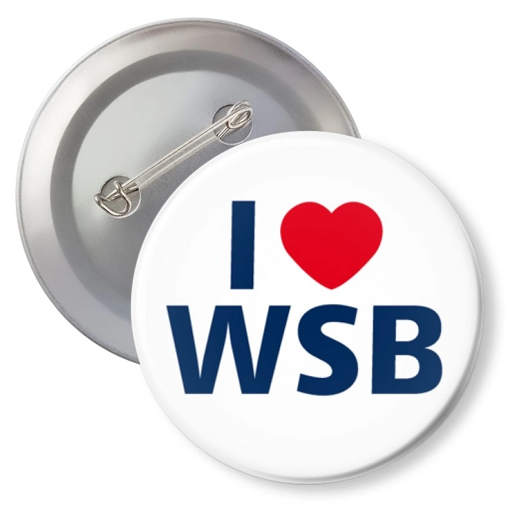 przypinka z agrafką I love WSB