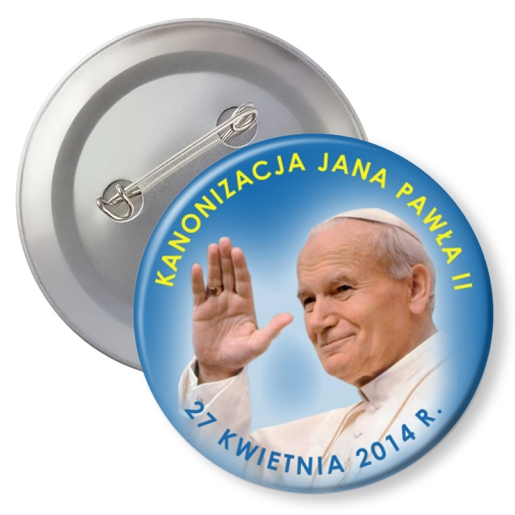 przypinka z agrafką Kanonizacja Jana Pawła II