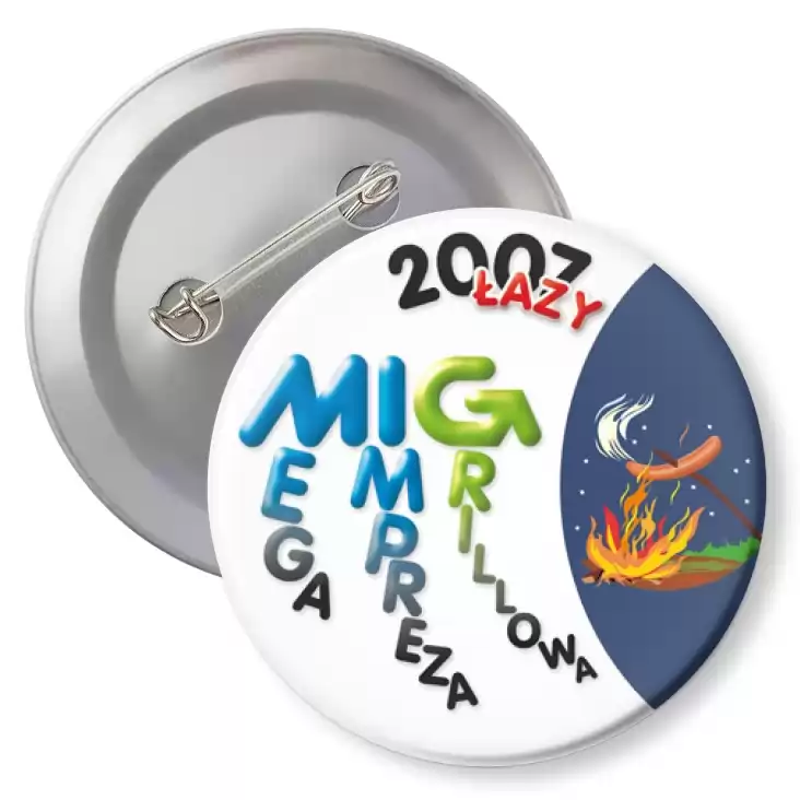 przypinka z agrafką MIG 2007 - Mega Impreza Grillowa