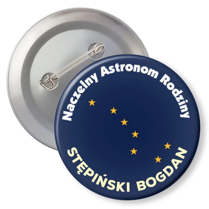 przypinka z agrafką Naczelny Astronom Rodziny