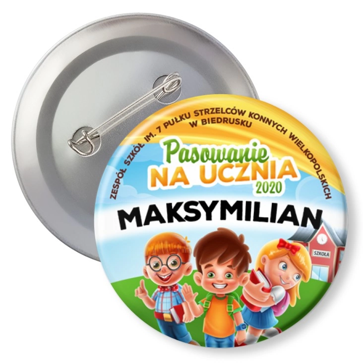 przypinka z agrafką Pasowanie na ucznia