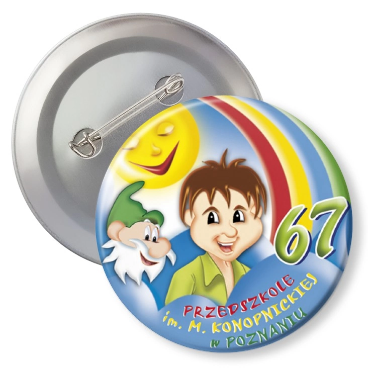 przypinka z agrafką Przedszkole nr 67 w Poznaniu