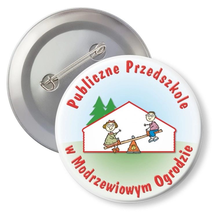 przypinka z agrafką Publiczne Przedszkole w Modrzewiowym Ogrodzie